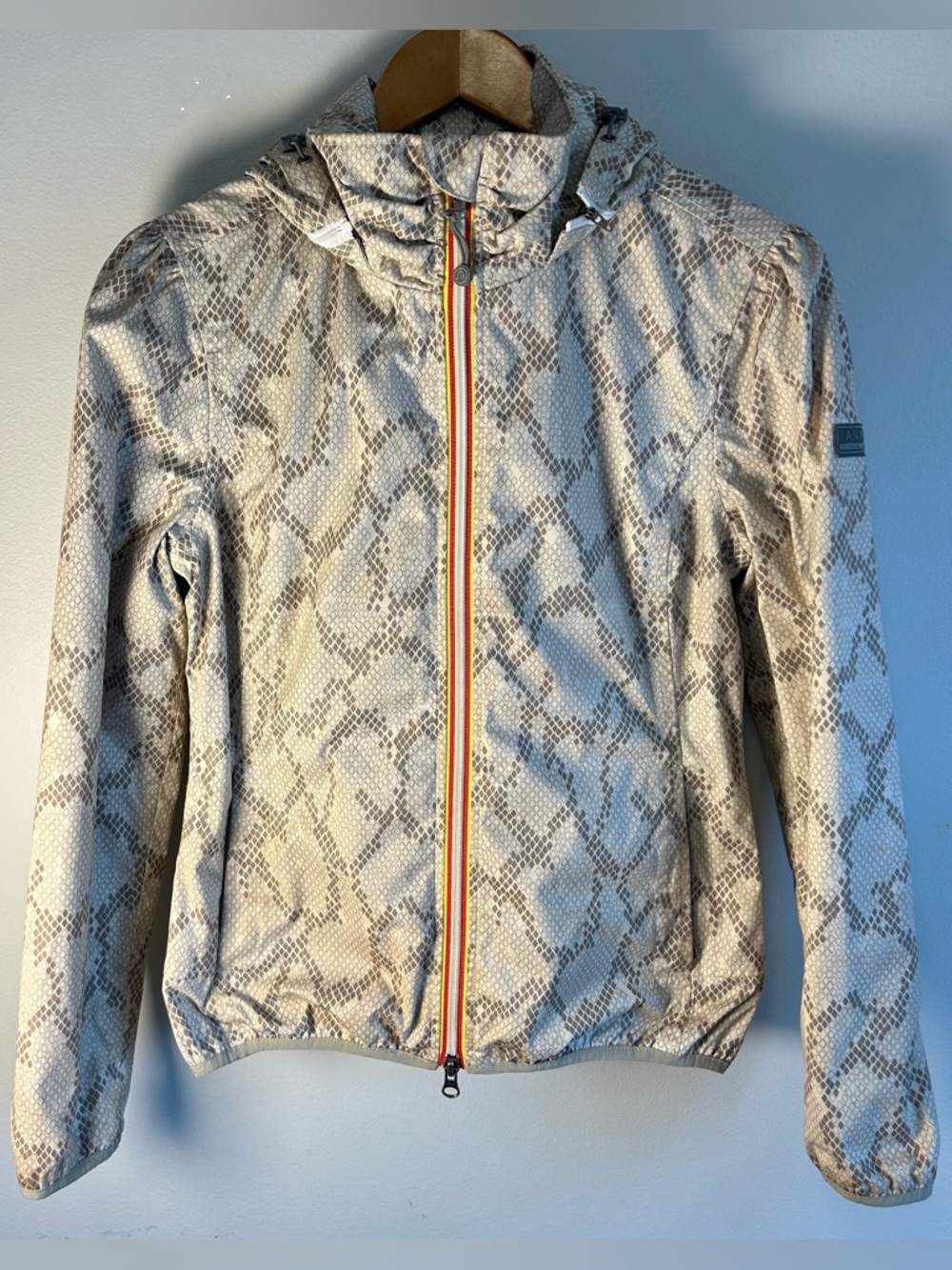 Anky Technical Casuals Women’s Zip Up Jacket Size 6 Snakeskin Python Print EUC